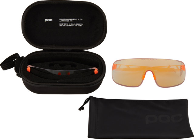 Elicit Sports Glasses - fluorescent orange translucent/violet-gold mirror