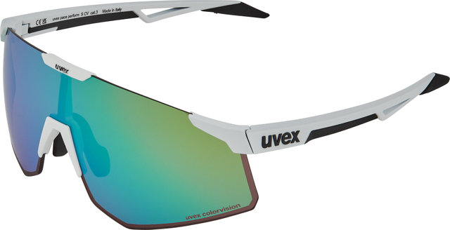 uvex pace perform S CV Sportbrille - white matt/glossy green