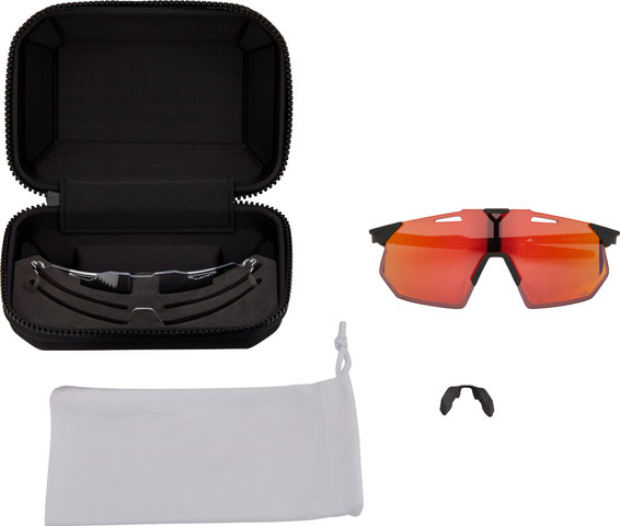 Hypercraft SQ Hiper Sportbrille - soft tact black/hiper red multilayer mirror