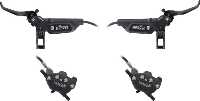 SRAM Maven Silver F+R Disc Brake Set - black anodized/Set/Flip-Flop (non-side-specific)