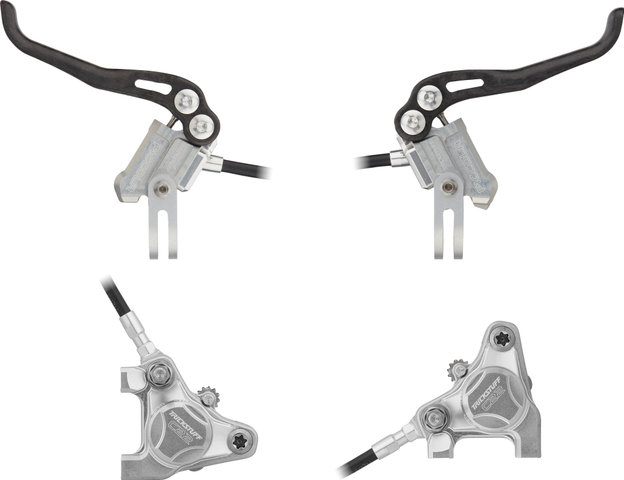 Trickstuff Set de freins à disque Piccola Carbon avant + arrière Flatmount - argenté-argenté/Ensemble/gauche/droite (spécifique)