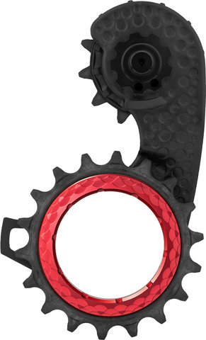 absoluteBLACK Galets de Dérailleur HOLLOWcage Carbon Ceramic Oversized Shimano 8150 - red/universal