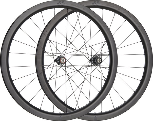 Fulcrum Juego de ruedas Wind 42 Disc Center Lock Carbon - negro/28" set (RD 12x100 + RT 12x142) Shimano