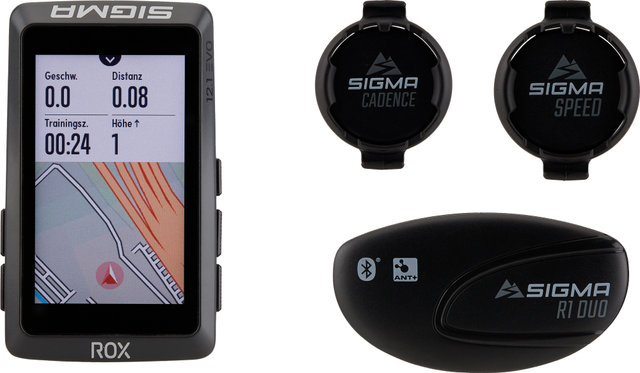 Sigma Set de ciclocomputador de entrenamiento ROX 12.1 Evo GPS + sensor - gris/universal