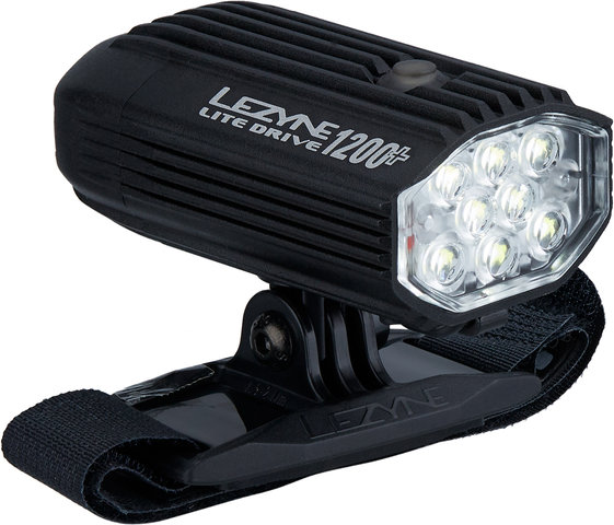 Lezyne Luz de casco Lite Drive 1200+ - negro satinado/1200 lúmenes