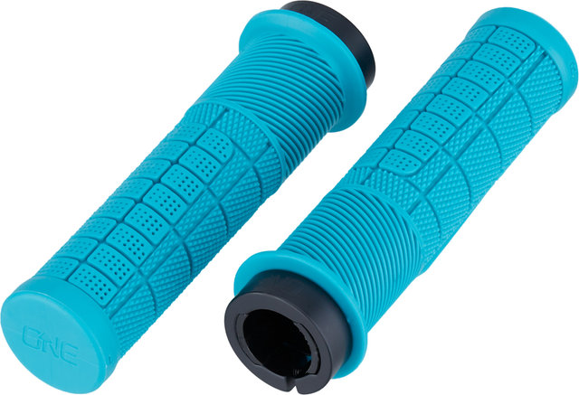 OneUp Components Thick Lock-On Handlebar Grips - turquoise/138 mm