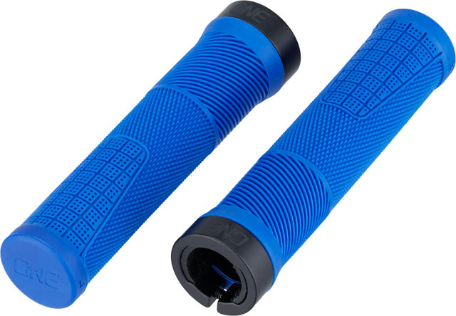OneUp Components Poignées Thin Lock-On - blue/138 mm