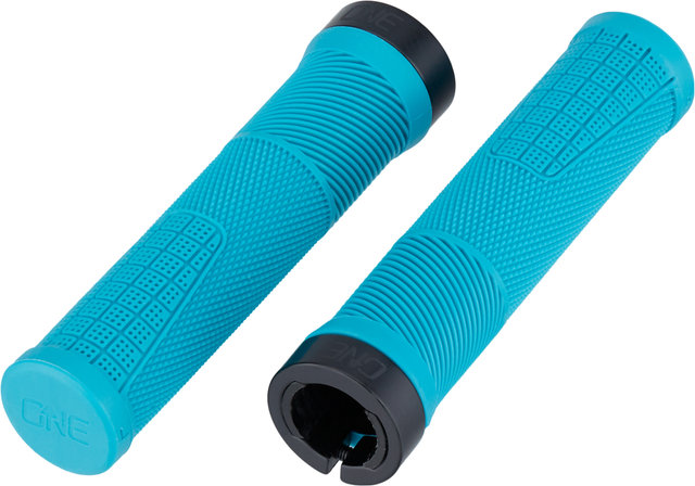 OneUp Components Thin Lock-On Lenkergriffe - turquoise/138 mm