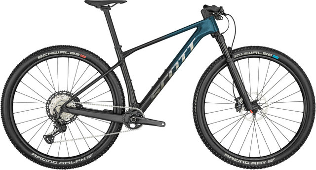 Scott Scale RC Team Carbon 29" Mountain Bike - prism aqua blue-brushed silver/L