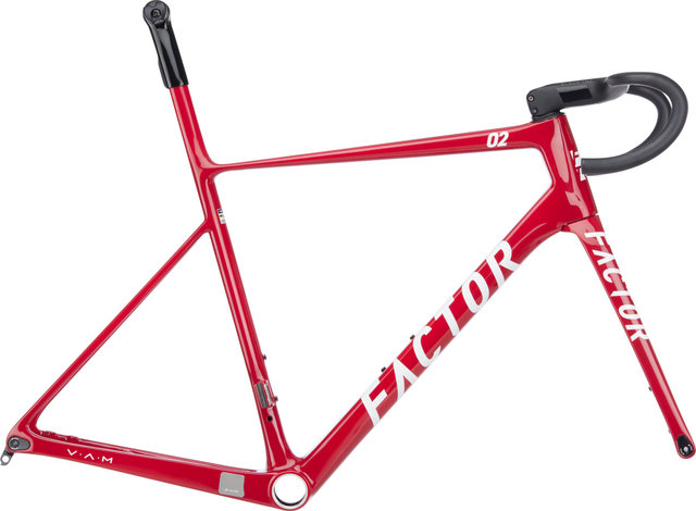 Factor Kit de cuadro O2 V.A.M. Disc T47a Shimano Carbon Modelo 2023 - red velvet/54 cm, 110 mm x 38 cm, SB 0 mm