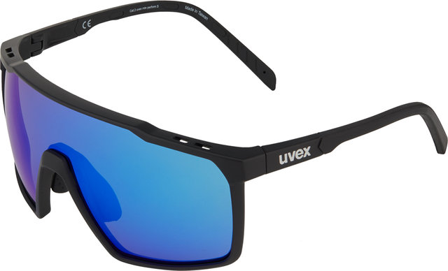 uvex mtn perform S Sportbrille - black matt/mirror blue