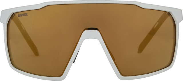uvex mtn perform S Sportbrille - white matt/mirror gold