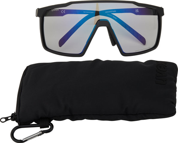 uvex mtn perform S V Sportbrille - black matt/litemirror blue