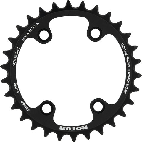 Rotor Plateau Shimano GRX, 4 bras, noQ, BCD 110/80 mm - noir/30 