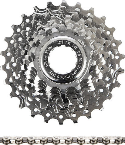 Campagnolo Cassette Veloce + Cadena Record conjunto de desgaste de 9 velocidades - plata/13-26