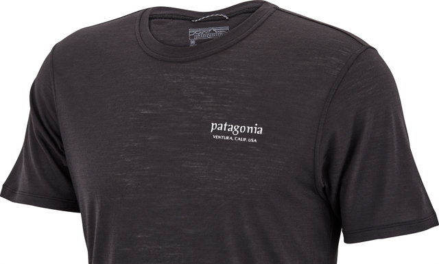 Patagonia Capilene Cool Merino Graphic S/S Shirt - heritage header-black/M