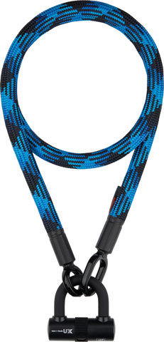 tex-lock Candado de cadena eyelet + U/X-lock Mini-Candado - morpho blue/160 cm