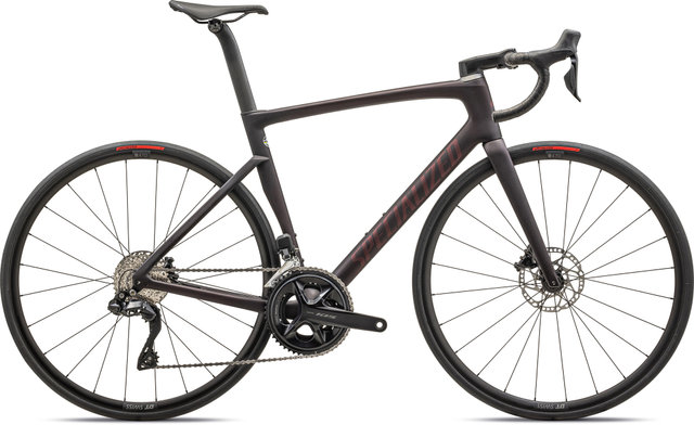 Specialized Tarmac SL7 Comp Shimano 105 Di2 Carbon Road Bike - satin red tint over carbon-red sky/54 cm