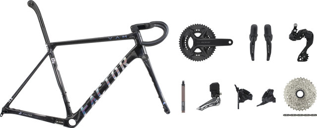 Factor Kit de Cadre O2 V.A.M. Disc avec Groupe 105 Di2 2x12 - chrome | M | Axe Traversant 12 mm