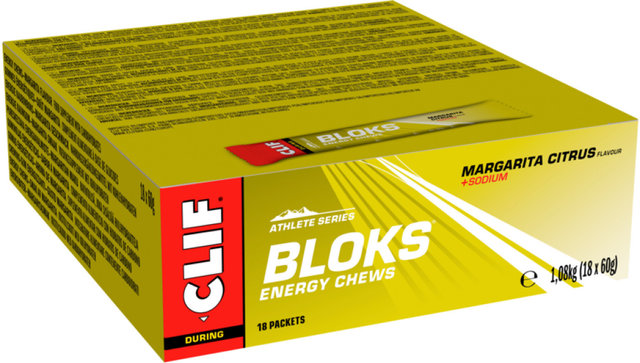 CLIF Bar Bloks bonbons moelleux énergétiques - 18 pièces - DLC : 01.08.2024 - margarita citrus/1080 g