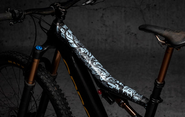 DYEDBRO Set de lámina protectora para cuadros de bicicletas eléctricas - fluor white/universal