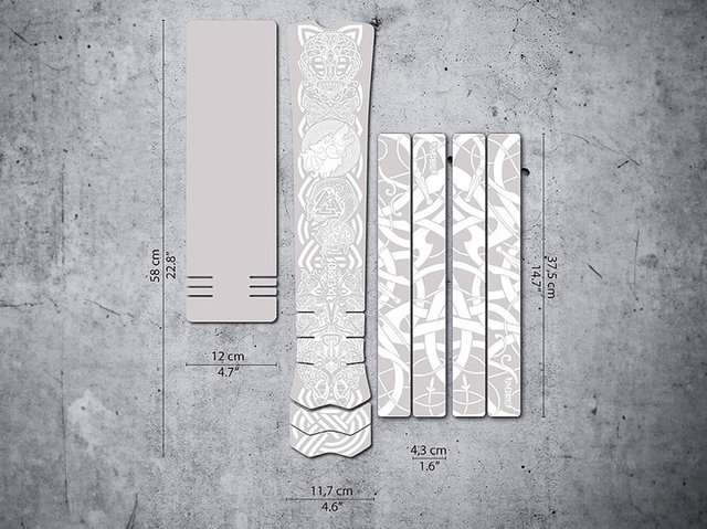 DYEDBRO Set de lámina protectora para cuadros de bicicletas eléctricas - viking white/universal