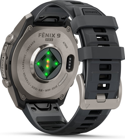 Garmin fēnix 9 Pro – inReach AMOLED Titan 47 mm Multisport-Smartwatch - graphit-schwarz
