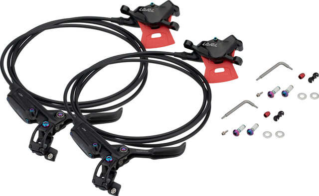 SRAM Level Ultimate Carbon v+h Set Scheibenbremse - black anodized-rainbow/Set/Flip-Flop (seitenunspezifisch)