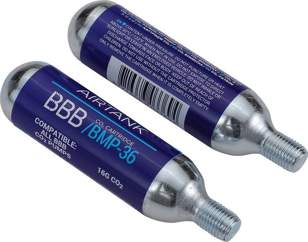 BBB Cartuchos CO2 de repuesto AirTanks BMP-35 con rosca 16 g - 2 piezas - Latón