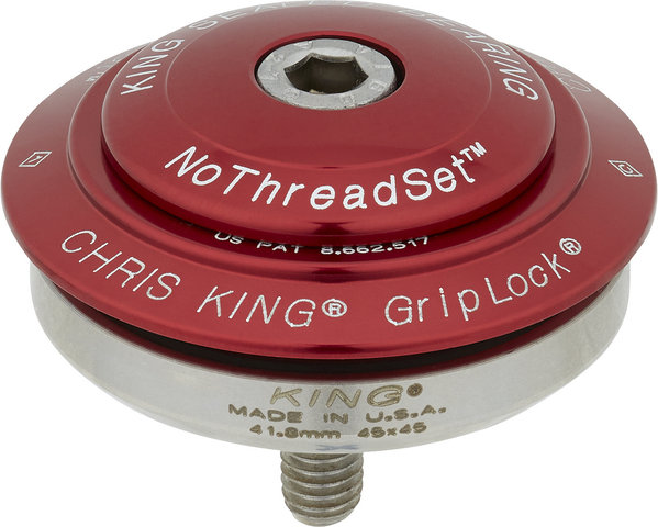 Chris King DropSet 5 IS42/28,6 - IS52/40 GripLock Steuersatz - red/1 1/8" - 1,5" tapered/IS42/28,6 - IS52/40