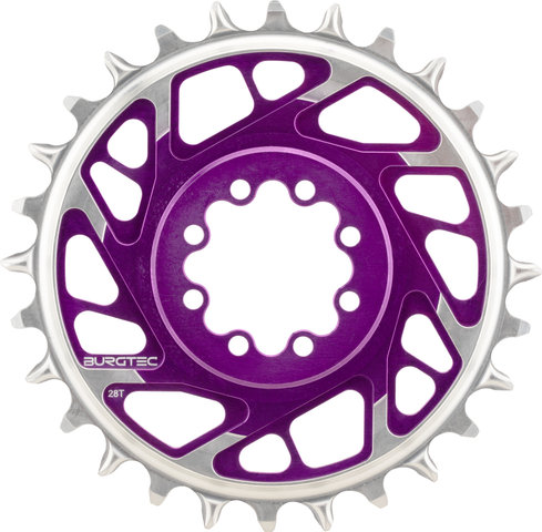 Burgtec plateau SRAM 8 trous thick-thin avec déport de 3 mm - purple pain | 28 | 28 