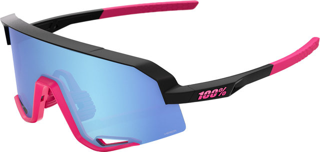 100% Slendale Hiper Sportbrille - matte black-pink | hiper blue multilayer mirror