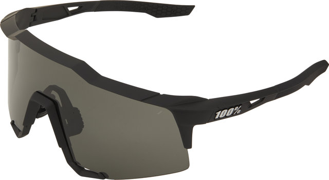 100% Speedcraft Smoke Sports Glasses - soft tact black | smoke