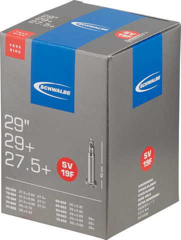 Schwalbe Chambre à Air 19F pour 27,5+/ 29/ 29+ - universal/Valve Presta (SV)/65-584 à 75-584/28-29 x 2,10-3,0 SV 40 mm/40 