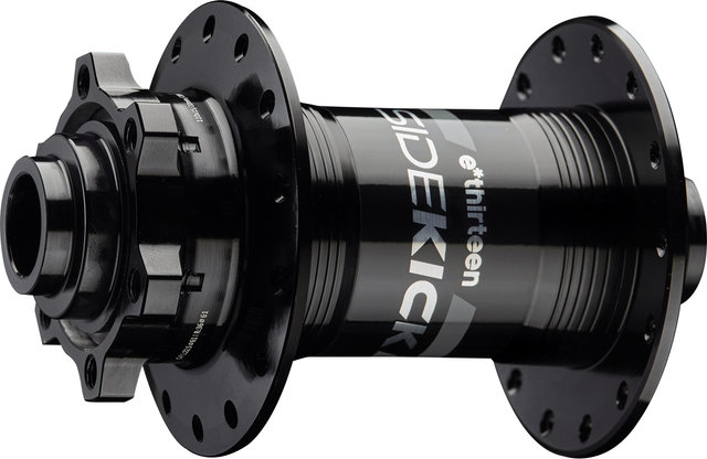 e*thirteen Buje delantero de disco Sidekick 6 agujeros - black | 28 | sólo rueda delantera