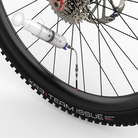 KOM Cycling Inyector Tubeless - Herramienta de válvula de plástico Set de jeringa - claro-estampado