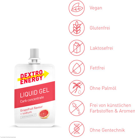 Dextro Energy Liquid Gel Kohlenhydrad-Gel - 18 Stück - grapefruit-sodium
