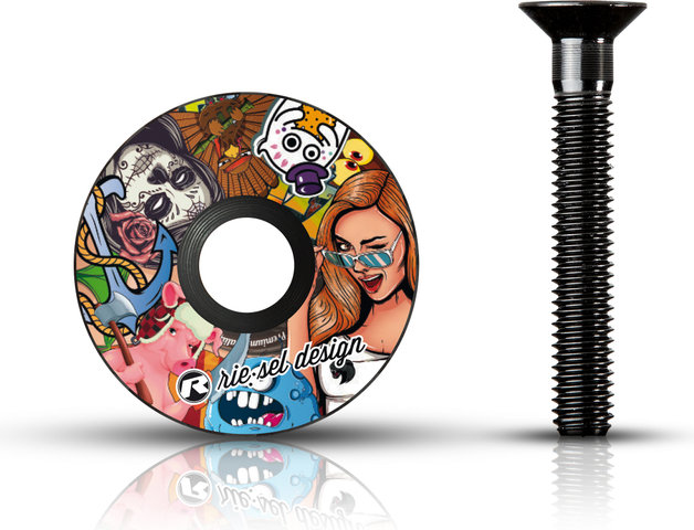 rie:sel design stem:cap Top Cap 1 1/8" - stickerbomb