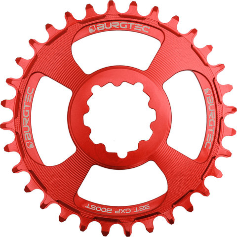 Burgtec 3 mm Offset Thick Thin Kettenblatt für SRAM 3-Bolt - race red/32/32 Z
