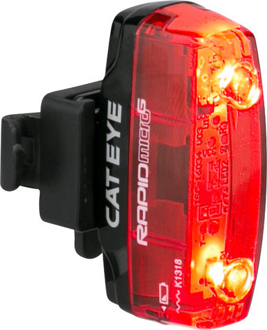 CATEYE Luz trasera LED TL-LD620G Rapid Micro G con aprobación StVZO - negro-rojo