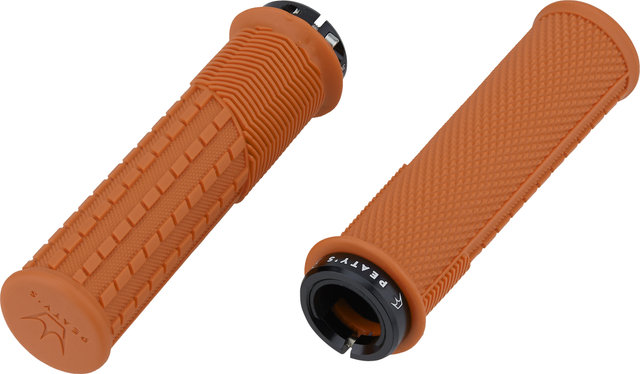 Peaty's Monarch Grips Knurl Lock-On Handlebar Grips - mango/thick