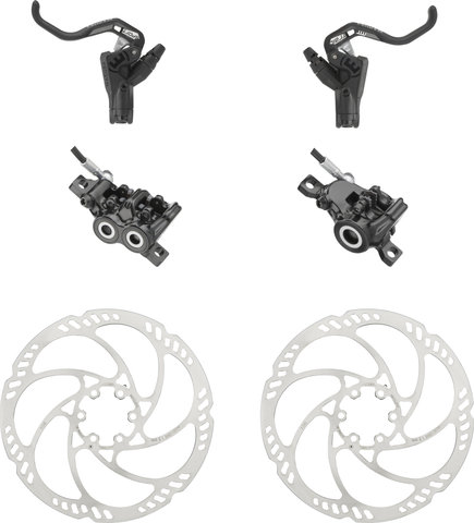 Magura Ensemble de freins à disque MT Trail Sport Carbotecture avec disques - noir-mystic grey | Flip-Flop (non spécifique au côté) | Ensemble