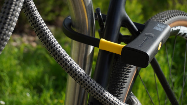 tex-lock Eyelet chain lock + D-lock shackle lock - electric grey