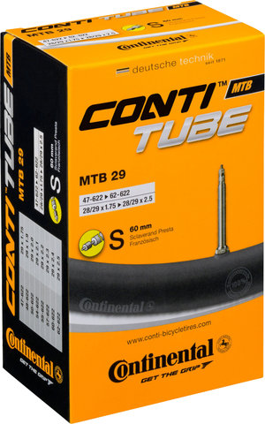 Continental Chambre à Air VTT 29 - universal | Valve Presta (SV) | 28-29 x 1,75-2,5 SV 60 mm | 47-622 à 62-622 | 60 mm