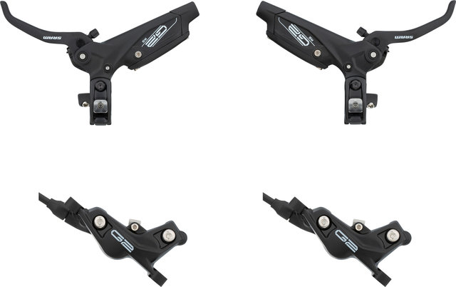 SRAM Set de Freins à Disque av+arr G2 RS - diffusion black anodized/Ensemble/Flip-Flop (non spécifique au côté)