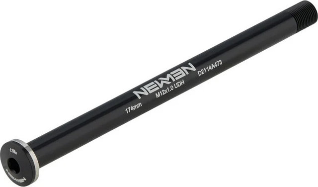 NEWMEN UDH Flacher Kopf 12x148 M12x1.0 174 mm Steckachse - black | 148 mm