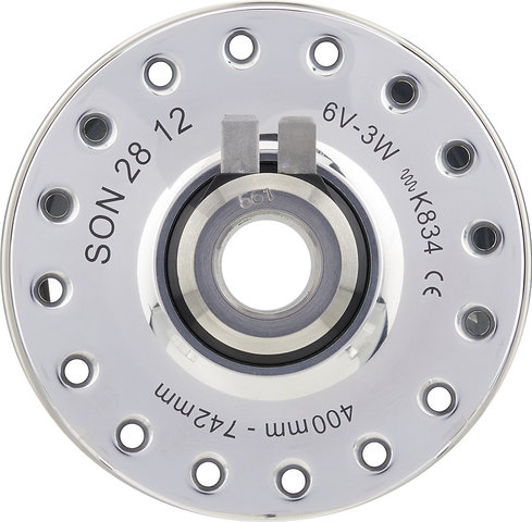 SON 28 12 Disc 6-hole hub dynamo - polished/32