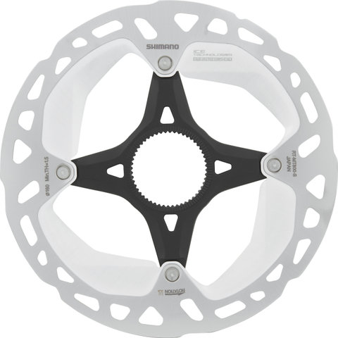 Shimano RT-MT800 Center Lock Brake Rotor for XT w/ External Teeth - silver-black/160 mm