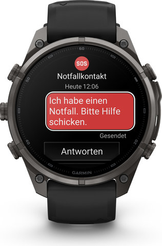 Garmin fēnix 9 Pro – inReach AMOLED Titan 47 mm Multisport-Smartwatch - schwarz-kieselgrau