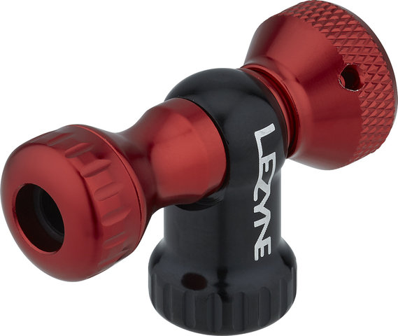 Lezyne Control Drive CO2 pump head with 16 g CO2 cartridge - red